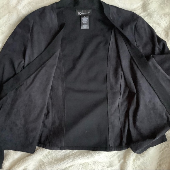 I.N.C women’s black blazer, open front waterfall, with faux suede panels… - Picture 9 of 10